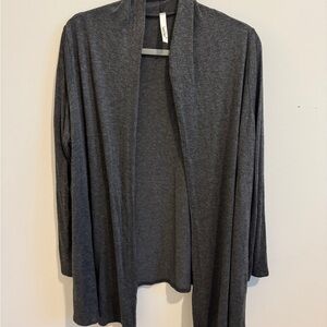 Elegant Charcoal Open Front Cardigan